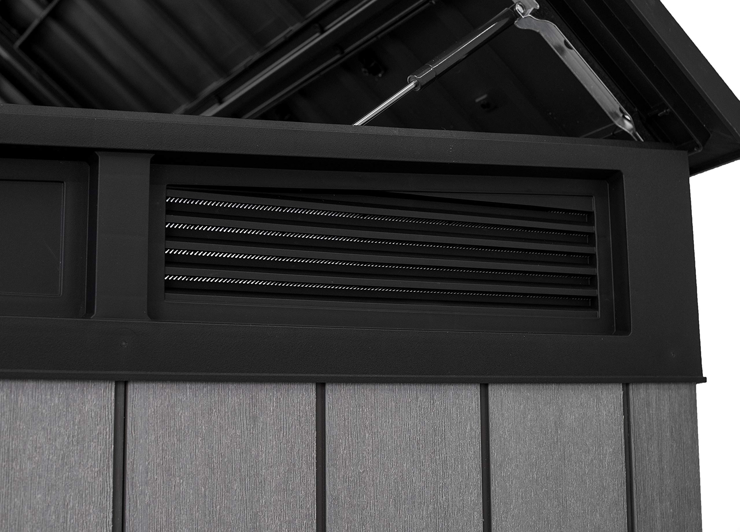 Keter Store It Out Grande Outdoor Plastic Garden Storage Shed, Grey and Black, 190 x 109 x 132 cm