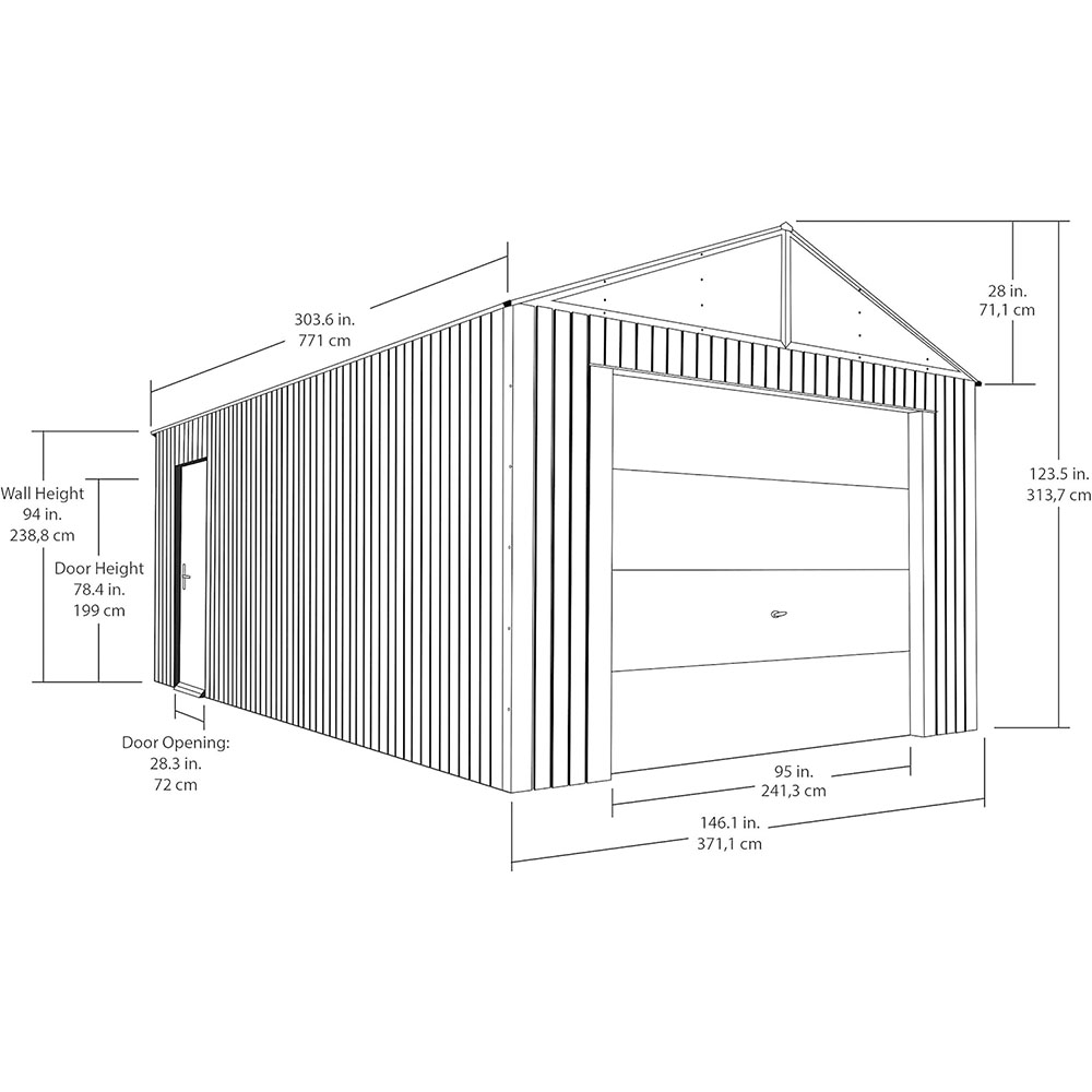 Sojag, Everest Galvalume Steel with Extra Tall Walls Garage Storage Building