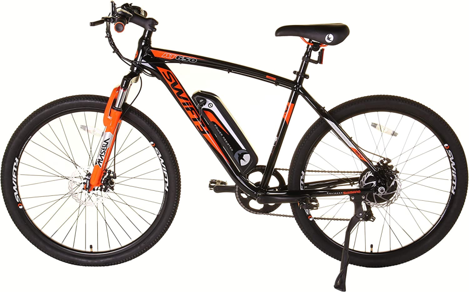 Swifty All Terrain Electric Bike Mountain Ebike - ideal Commuting Bike with 7 Speed Shimano Gears and Disc Brakes - Up to 25 Miles on One Charge - Electric Bikes for Adults