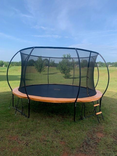 JUMPZYLLA Trampoline 8FT 10FT 12FT 14FT 15FT 16FT Trampoline with Enclosure - Recreational Trampolines with Ladder and AntiRust Coating, ASTM Approval Outdoor Trampoline for Kids