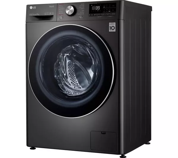 LG TurboWash 360 with AI DD V9 F4V909BTSE WiFi-enabled 9 kg 1400 Spin Washing Machine - Black