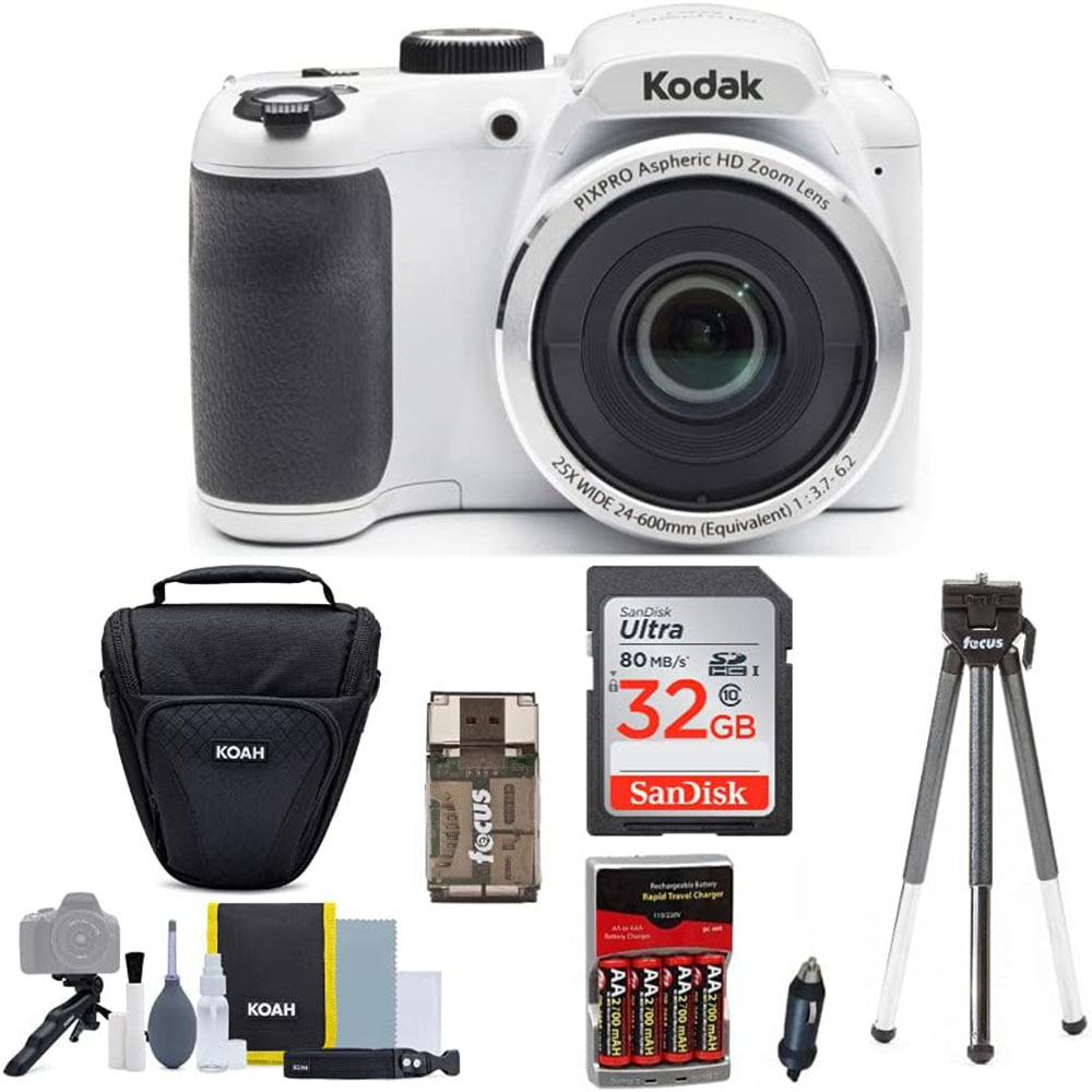 KODAK PIXPRO AZ252 Astro Zoom Digital Camera，Includes 32GB card, case, accessory kit and rechargeable battery