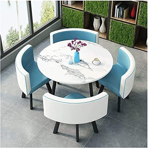 【Furniture】【BS】Kitchen Dining Table Set Round Dining Table Set for Home, Home Furniture Set 1 Table 4 Chairs